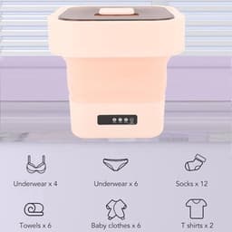Mini Wasmachine 10 Liter - Automatische Centrifuge Functie - Grote Capaciteit - Opvouwbaar — thumbnail 3