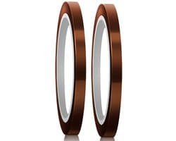 2 Rollen Hoge Temperatuur Sublimatie Tape - Warmtebestendig Thermisch Tape voor Sublimatieoverdracht, Isolatie en Lassen (10mm x 33m, Fauve)