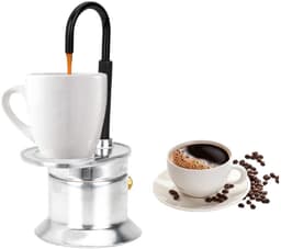 Dailygoody - Moka Pot - Koffiezetter - Perfect Voor Buitenfeesten - Zilver - Aluminium Koffiezetter - Handmatig Koffiezetten - 1 Kop — thumbnail 1
