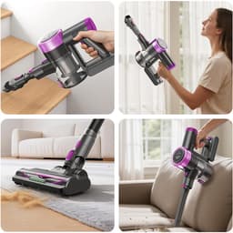 Krachtig Stofzuiger Zonder Zak - Stofzuigers - Vacuum Cleaner Zakloos - Draadloze - 550W - Sterke Zuigkracht - HEPA Filter - Anti-Haar-Wickel-Bürste - voor dierenharen, tapijt en harde vloeren - gering gewicht — thumbnail 3