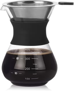 Dailygoody - Drip Koffiezetapparaat 13 Oz - Giet Over Koffiezetapparaat - Roestvrijstalen Koffiefilter - Glazen Pot - Voor 2-3 Koppen - Ideaal vo — thumbnail 1