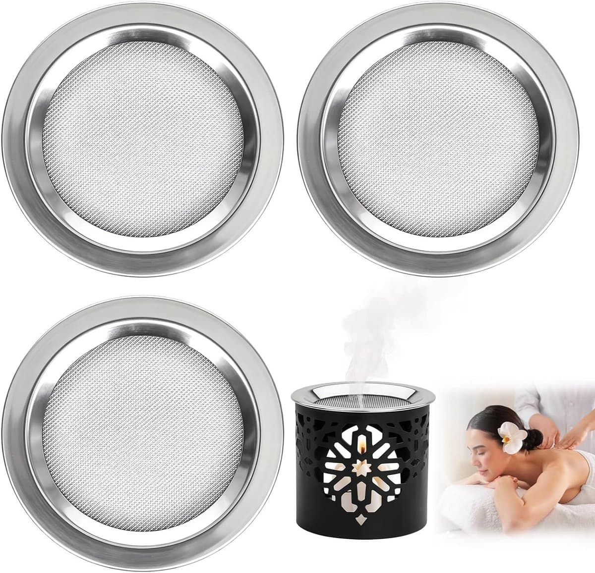 Vervangingszeef Ø 10 cm voor wierookbranders - RVS metalen zeef voor rookovens, accessoires voor geur lampen en wierookstoven — afbeelding 1