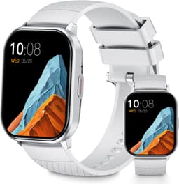 Smartwatch - Belfunctie - Sporthorloge voor dames - Waterdicht voor dagelijks gebruik - Met bloedzuurstofmeting, hartslagmeting, slaapkwaliteitsmonitoring, stappenteller en muziekbediening - Compatibel met Android- en iOS-systemen - Zilver — thumbnail 1