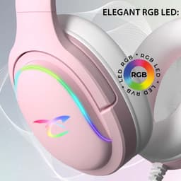 Subsonic Spectra LED Gaming Headset – roze stereo headset met RGB‑verlichting & microfoon – voor PS5, Xbox, Switch & PC — thumbnail 5