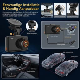 Fokelyi-Dashcam 4K -Dashcam Voor Auto- Wifi & GPS - Nachtzicht - Dual Dashcam - G-Sensor- Ultra 4K- incl. 64GB SD kaart — thumbnail 4