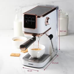 DOMO DO746K Espressomachine - Met Stoompijpje - 20 Bar - Pistonmachine - Koffiecupmachine - Wit - Rosé — thumbnail 5