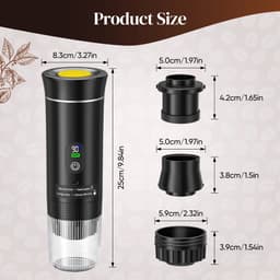 Weelora Espressomachine - Draagbare Koffiemachine - Espresso Machine - Espresso Apparaat - Draadloos - Voor Thuis En Onderweg - 3-in-1 Capsule - Poederkoffiezetapparaat - Kleur Zwart — thumbnail 5
