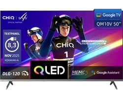 CHiQ U50QM10V - Smart TV 50 Inch - QLED Pro Google TV - 4K UHD - Randloos Metal Design - Dolby Audio - 2025 Nieuw