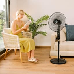Vloer Ventilator - Staan Ventilator - Ruimte Koelen - Automatische Oscillatie - 40 cm Diameter - Zwart — thumbnail 3