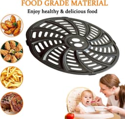 Airfryer Grillplaat - Crisper Tray - Gezond Koken - Roestvrij Staal - 17.78 x 17.78 cm - Zwart — thumbnail 5