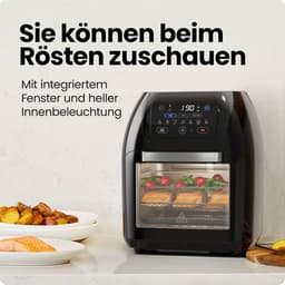 Multifunctionele Airfryer - Heteluchtoven Dehydrator - Gezond Koken - XL Familieformaat - 10 Liter - Zwart — thumbnail 3