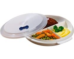 Florixa® Magnetron Bord - Magnetron Bakjes met Deksel - Magnetron Bord met Deksel - Wit - 21cm x 21cm x 4cm