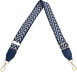 Verstelbare Schouderband voor Handtas met Witte en Blauwe Pijlenpatronen - Ideaal als Vervangingsriem, 0.9-1.4m, Geschikt voor Diverse Handtassen en Schoudertassen — thumbnail 1