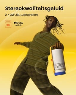 Smart Beamer - Mini Projector - Full HD 1080P - Ingebouwde Batterij - Officieel Google TV - Netflix & YouTube - Sound by JBL - Autofocus & Keystone - Draagbare Beamer - Thuisbioscoop - WiFi & Bluetooth - Outdoor Projector - Blauw — thumbnail 3
