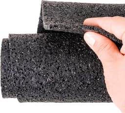Anti-vibratie mat - Rubberen mat vloerbescherming - Apparaten dempen - Gemaakt in Duitsland - 180 x 80 cm - Zwart — thumbnail 1