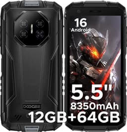 DOOGEE Fire 3 4G - Outdoor Phone - Robuuste Smartphone - 12GB RAM+ 64GB ROM/2TB TF - Android 16 - 8350mAh- 5,5-inch IPS HD+ - 13MP AI-camera - Widevine L1 - Face ID - NFC - IP68 - Grijs — thumbnail 1