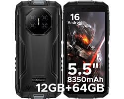 DOOGEE Fire 3 4G - Outdoor Phone - Robuuste Smartphone - 12GB RAM+ 64GB ROM/2TB TF - Android 16 - 8350mAh- 5,5-inch IPS HD+ - 13MP AI-camera - Widevine L1 - Face ID - NFC - IP68 - Grijs