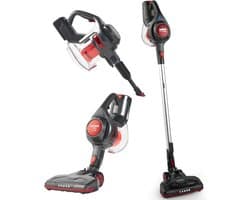 Draadloze Stofzuiger - Steelstofzuiger Handstofzuiger - Huis Snel Reinigen - 2-in-1 Functionaliteit - 12 Liter - Rood