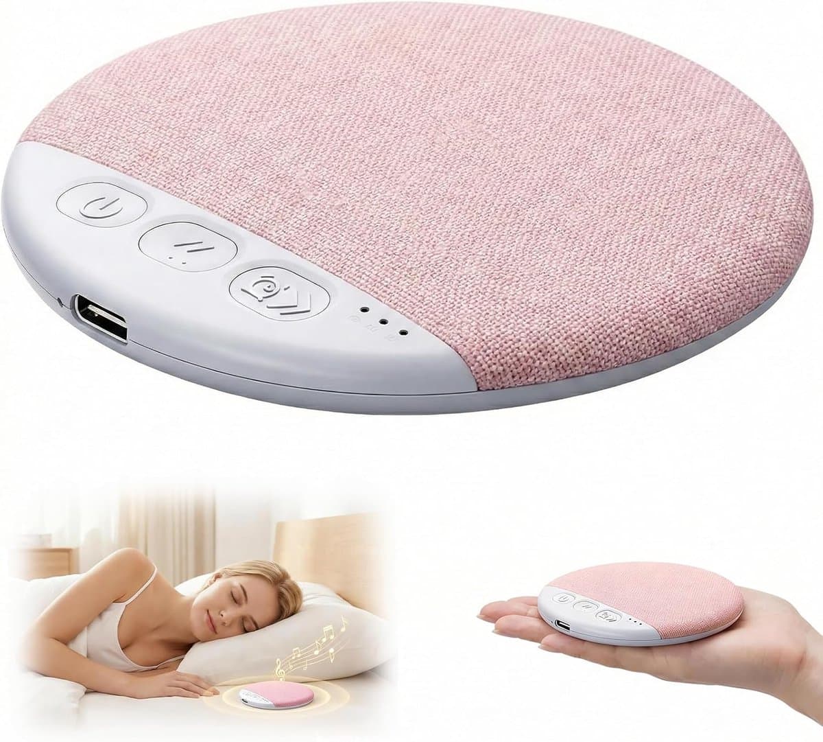 Slaapsprekers - Kussen Luidspreker voor Slapen - Ultradun (0,47 inch) - Geplande afsluiting - Onderkussen Bluetooth Speaker - Botgeleiding Technologie - Witte Ruis - Draadloos - Private Slaap Luidspreker voor Volwassenen & Kinderen - 1 roze — afbeelding 1
