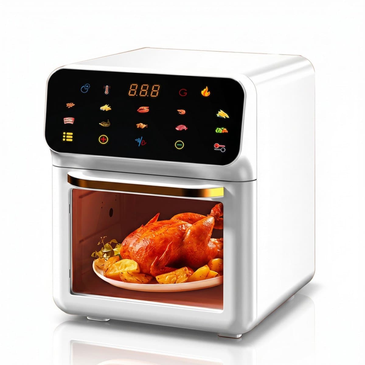 10-in-1 Airfryer/Oven - Multifunctionele airfryer met kijkvenster, led-display en timer van 60 minuten - Wit — afbeelding 1