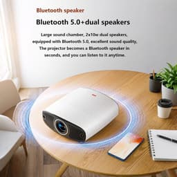 KZQ Slaapkamer Projector - Mini Draagbare Telefoonprojector - Ondersteunt Full Hd 1080p En 4k - Met Autofocus En Automatische Keystone Correctie - Geschikt Voor Voetbal Kijken - Wit — thumbnail 3