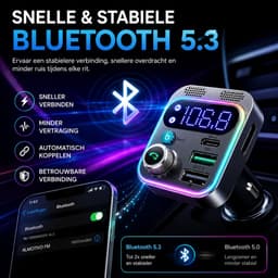 Almotivo Bluetooth Transmitter Auto - FM Zender Auto - Bluetooth Receiver - Bluetooth Ontvanger - AUX Adapter - Handsfree Bellen - USB-C PD 30W + QC3.0 18W - Bluetooth 5.3 — thumbnail 3