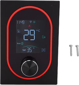 Slimme Thermostaatknoppen - Programmeerbare Regelaar - Waterverwarming Thuis - WiFi Bediening - 86x86mm - Zwart — thumbnail 5