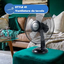 Tafelventilator Zwart 40 cm met 5 Bladen en 3 Snelheden — thumbnail 5