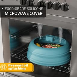 Inklapbare Magnetron Deksel Spatbescherming met Ventilatie - Hittebestendig en Vaatwasmachinebestendig — thumbnail 5