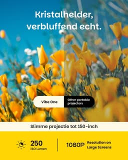 Beamer 1080P Draagbaar - Mini Projector met Accu, Google TV, Autofocus en Bluetooth Speaker — thumbnail 3
