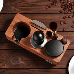 Tamper Station - Tamping Station - Espresso Voorbereiding - Massief Walnoothout - 51-54mm — thumbnail 5