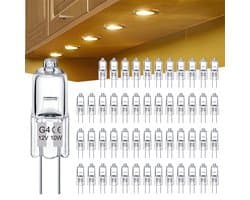 50x G4 Halogeen - G4 Halogeenlampen G4 12V 10W - Dimbaar - Warmwit 2700K - 160 lm - Halogeenlamp met Lage Spanning - G4 Transparante Capsule - voor Kroonluchter, Kasten, Plafondlampen
