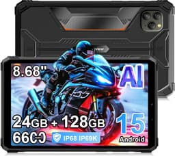 Tablet Blackview Active 5 - 24GB RAM - 128GB ROM - 8,68 inch - Android 15 - 6600mAh - BT 5,2 - Dual SIM 4G - IP68/IP69K - GPS - OTG - NFC - Zwart — thumbnail 1