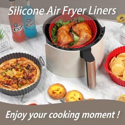 Airfryer Siliconen Voeringen - Airfryer Mandjes - Bakken en Frituren - Herbruikbaar en Hittebestendig - 165 cm Rond - Zwart — thumbnail 6