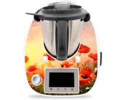 Keukenmachine Stickers - Decoratieve Folie - Keuken Decoratie - Precisie Pasvorm - 0.2mm Dikte - Klaprozen Roze