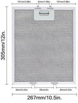 Geschikt voor Whirlpool Ikea Jenn Air W10169961A afzuigkap filter, filter, afzuigkapfilter, ventilatiefilter, vervangingsset van 2 stuks, afzuigkapfilter, 222X190 — thumbnail 2