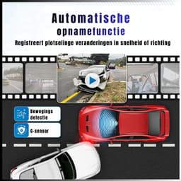 Aura® Dashcam voor Auto voor en Achter - Achter Draadloos - HD Night Vision - Zwart- 10cm x 30cm x 5cm — thumbnail 5