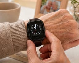 WatchToCare Classic GPS Alarmhorloge Senioren | SOS-knop | Valdetectie | Videobellen | Zonder Abonnement | IP67 Waterbestendig - SOS Horloge - Valdetectie - Alzheimer - Dementie patiënten - Garantie 2 jr -Horlogeband Bruin Leer — thumbnail 5