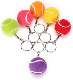 Tennis Key Multi Kleur Fluwelen Sport Bal Sleutelhanger - Hanger Decoratie - Gift Tassen - School Carnaval Beloning - 1.6 inch . — thumbnail 1
