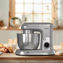 Planeetmixer - Keukenmachine - Bakken en mengen - Stille werking - 5 liter kom - Grijs — thumbnail 3