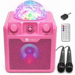 N-GEAR Disco Block 410 - Bluetooth Speaker - Karaoke Set - Party Box met 2 Microfoons - Roze — thumbnail 1