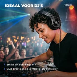 DJ koptelefoon premium - Vonyx HDX200BK - Over ear koptelefoon - Opbergtas - DJ en producer - Zwart — thumbnail 3