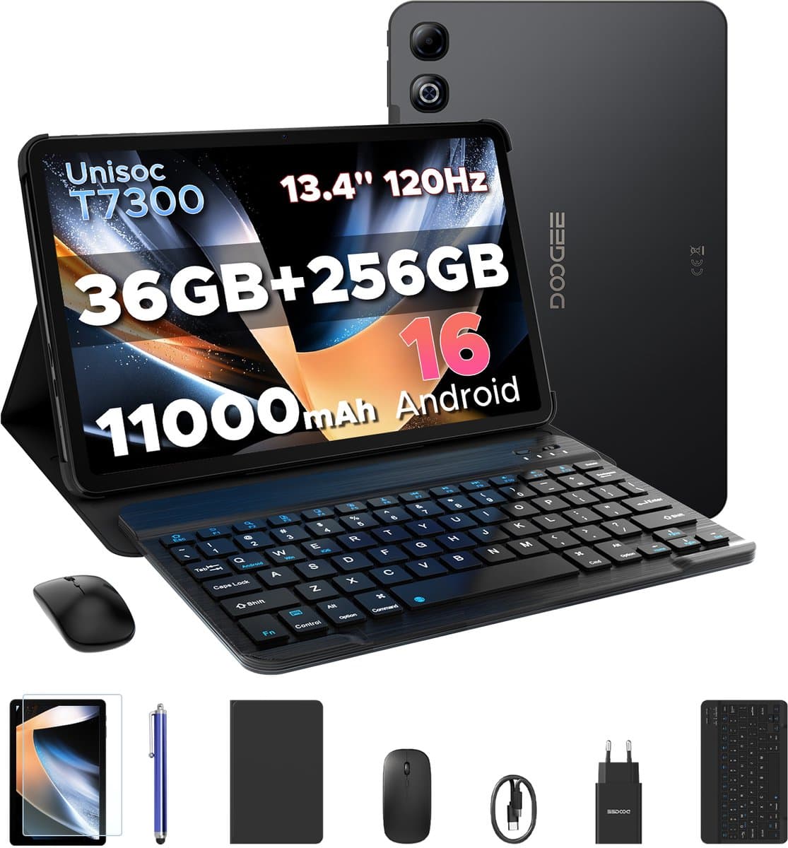 DOOGEE U13 Pro VIP - Tablet - 36GB RAM + 256GB ROM (2TB/TF) - 11000mAh/18W - 13,4 Inch FHD+ 120Hz IPS - Android 16 - T7300 - Dubbele luidsprekers - Wi-Fi 5 - Face ID - Bluetooth 5.4 - Volledige accessoirebundel met toetsenbord, stylus, muis en hoesje — afbeelding 1