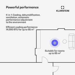 Klarstein Mobiele Airco AireLux Draagbare Airconditioner - 14.000 BTU, Smart App & Voice Control, voor kamers tot 30 m², 4-in-1 Koelen, Ontvochtiger, Ventilator & Slaapstand, Stil, Window Kit Inbegrepen, Donkergrijs — thumbnail 17