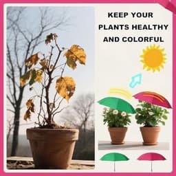 2 stuks verstelbare plantenparasols, waterdichte tuinparasols met metalen stokken en H-vormige palen. Bescherming tegen de zon voor potplanten, bloemen en groenten. — thumbnail 4