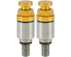 Twee M5x0.8 aluminiumlegering voorvorkontluchtingsventielen/drukregelventielen, geschikt voor CRF150R CR125R CR250R CRF250R, geel