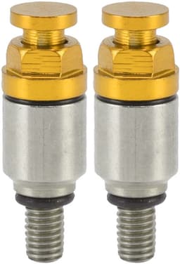 Twee M5x0.8 aluminiumlegering voorvorkontluchtingsventielen/drukregelventielen, geschikt voor CRF150R CR125R CR250R CRF250R, geel — thumbnail 1