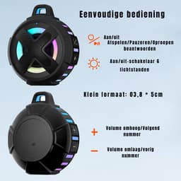 RONN® Douche Speaker - Badkamer Speaker - Douche Speaker Bluetooth - Zwart - 11cm x 10cm x 6cm — thumbnail 4