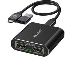 Dubbele HDMI Adapter - USB C Hub - Meer Schermen - 4K en 1080P Output - 3 Schermen - Grijs