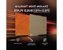 3D Printer Bougplaat - Flexibel Printoppervlak - Betere Modelhechting - Dubbelzijdig PEI PEO - 330 x 330 mm - Zwart